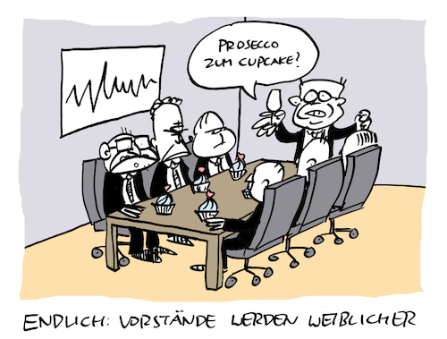 Cartoon: Feminisierung (medium) by Bregenwurst tagged vorstand,frauen,manager,quote,gleichberechtigung,cupcake