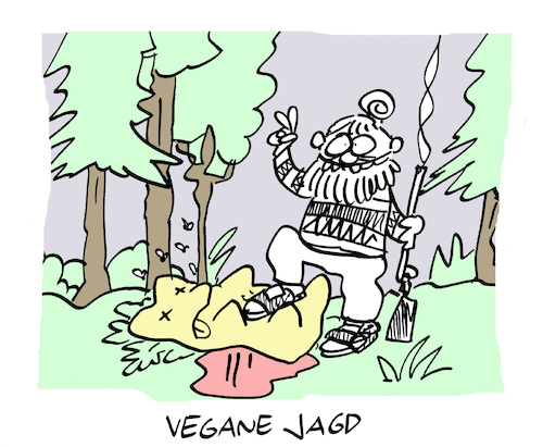 Cartoon: Gummi (medium) by Bregenwurst tagged jagd,vegan,gummibär,wildbret