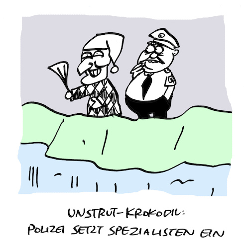Cartoon: Krokostrut (medium) by Bregenwurst tagged unstrut,krokodil,sommerloch,kasperle