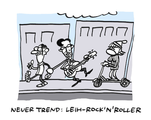 Cartoon: Rollig (medium) by Bregenwurst tagged roller,scooter,verleih,rock,roll,tolle