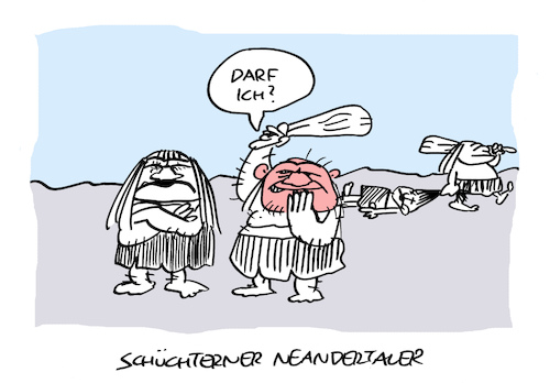 Cartoon: Romanze (medium) by Bregenwurst tagged neandertaler,steinzeit,keule,partnerfindung