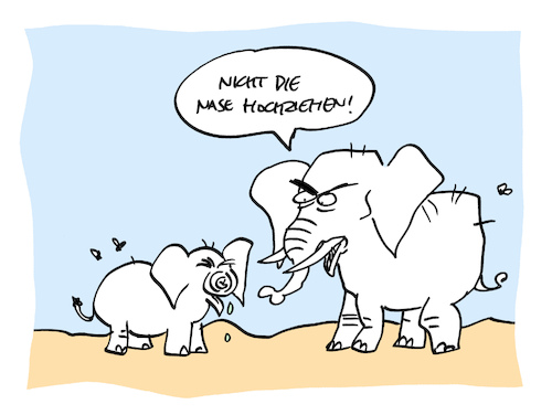 Cartoon: Rotz (medium) by Bregenwurst tagged elefant,nase,hochziehen,schnupfen,rotz