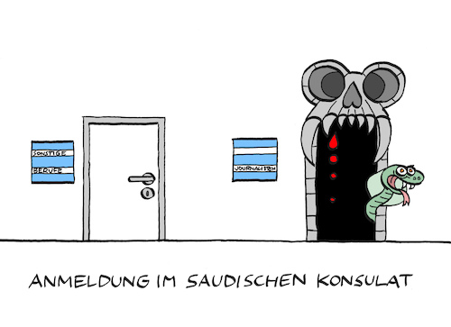 Cartoon: Saudisches (medium) by Bregenwurst tagged saudi,arabien,konsulat,journalist,khashoggi,mord