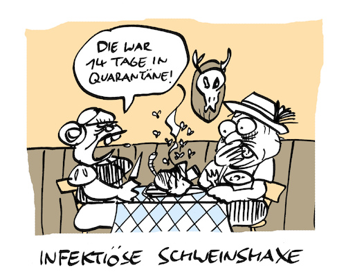 Cartoon: Schweinbein (medium) by Bregenwurst tagged coronavirus,pandemie,covid,quarantäne,schweinshaxe