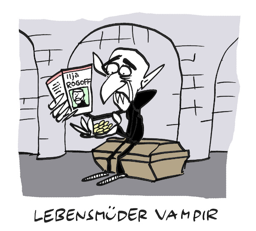 Cartoon: Vampizid (medium) by Bregenwurst tagged suizid,selbstmord,vampir,untot,knoblauch,rogoff