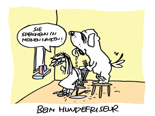 Cartoon: Wau (medium) by Bregenwurst tagged hundefriseur,speichel,coiffeur