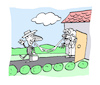 Cartoon: Abschied (small) by Bregenwurst tagged erkältung,grippe,schnupfen,viren,buchsbaum