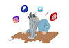 Cartoon: social media addiction (small) by bakcagun tagged socail,media,addiction,dilemma,cartoon