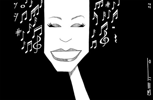 Cartoon: Whitney Houston (medium) by BETTO tagged whitney,houston