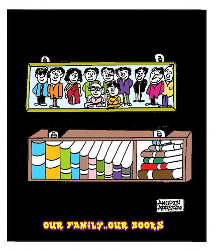 Cartoon: Family Books (medium) by APPARAO ANUPOJU tagged family,books
