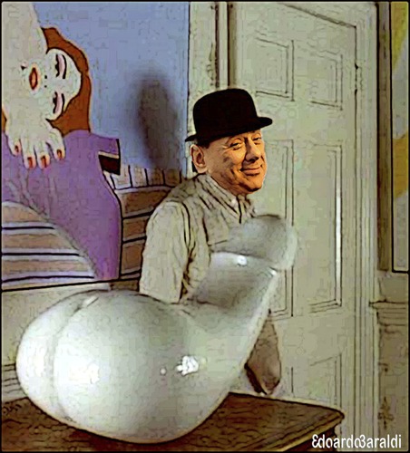 Cartoon: Clockwork Orange (medium) by edoardo baraldi tagged kubrik,berlusconi