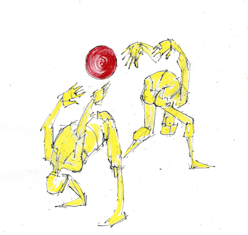 Cartoon: Ballspieler (medium) by herranderl tagged länderspiel,brd,fra,arroganz,arena