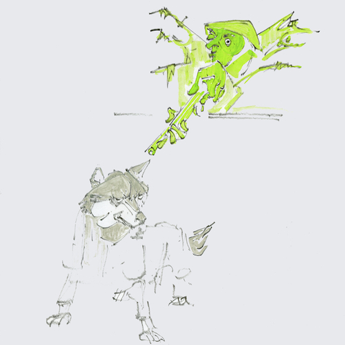 Cartoon: der Wolf (medium) by herranderl tagged eiwangwang,graswang,mittenwald