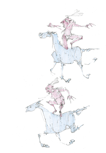 Cartoon: die Zähmung des Pferdes (medium) by herranderl tagged wissen,haustier,pferd