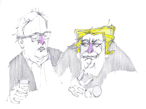 Cartoon: J-C JOKER (medium) by herranderl tagged juncker,trump,handelskrieg