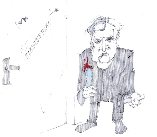 Cartoon: VOLLTREFFER (medium) by herranderl tagged csu,seehofer,hammer,horst