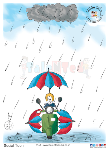 Cartoon: 26 June 2018 (medium) by Cartoonist Rakesh Ranjan tagged cartoonist,rain