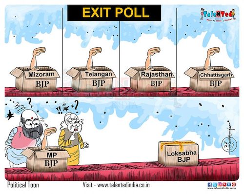Cartoon: Exit poll or exit party? (medium) by Talented India tagged cartoon,talented,talentedindia,talentednews,view,exit