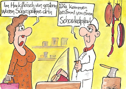 Cartoon: Schaukelpferd (medium) by schöb tagged sägespähne