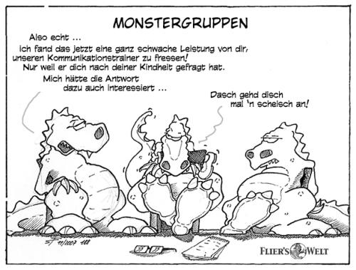 Cartoon: Monstergruppen (medium) by FliersWelt tagged monster,gruppen,kommunikation,training