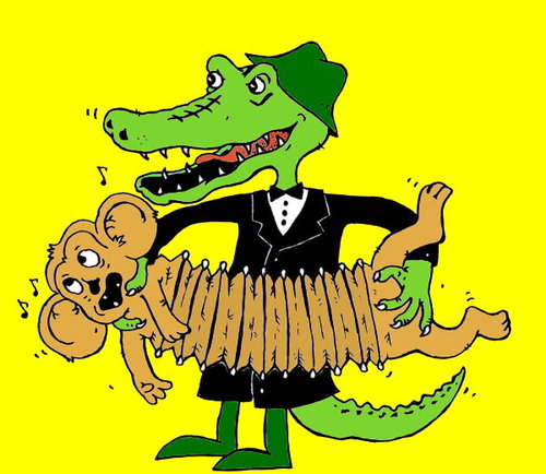 Cartoon: Cheburashka and crocodile Gena (medium) by Barcarole tagged cheburashka,and,crocodile,gena