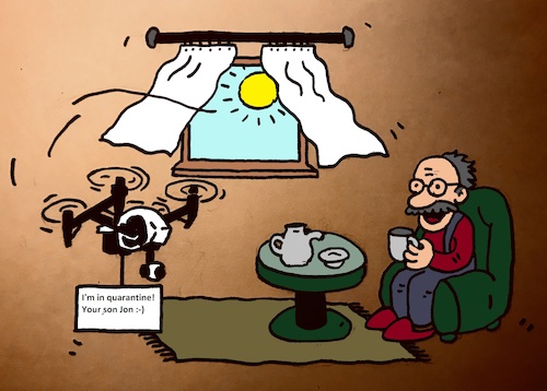 Cartoon: in quarantine (medium) by Barcarole tagged quarantined