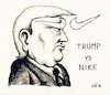 Cartoon: Trump vs Nike (small) by giorabu tagged trump,nike,kaepernick