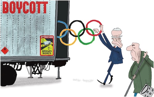 Cartoon: Boycott (medium) by Christi tagged usa,olimpiadi,invernali,pechino,boicottaggio
