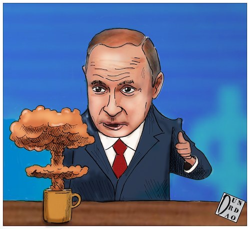 Cartoon: Putin Rick nuclear war (medium) by Christi tagged mosca,putin,nuclear,war