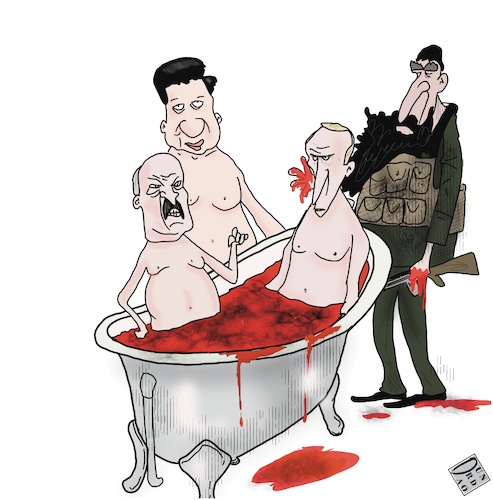 Cartoon: Putins friends (medium) by Christi tagged putin,cina,ceceni,bielorussia,ucraina