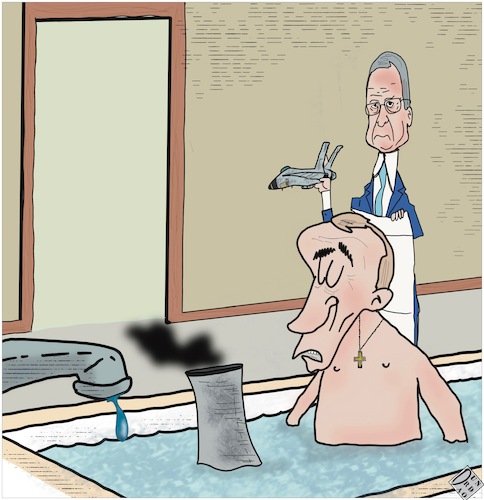 Cartoon: Rischio nucleare (medium) by Christi tagged russia,putin,ucraina
