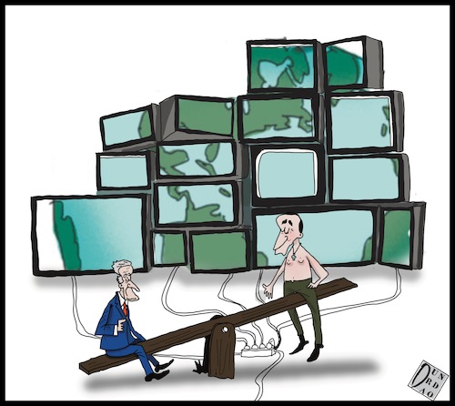 Cartoon: The world is seeing (medium) by Christi tagged biden,putin,mosca,washington,russia,usa,ucraina,sanzioni