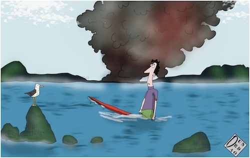 Cartoon: Tonga (medium) by Christi tagged tonga,esplosione,vulcano,disastro,naturale