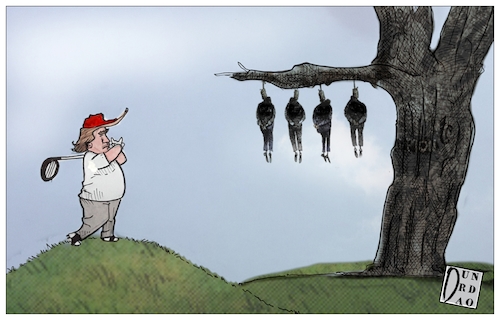 Cartoon: Trump and golf (medium) by Christi tagged trump,police,golf,violenza,usa
