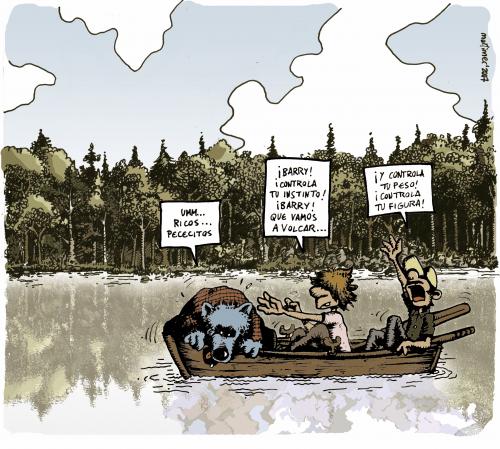 Cartoon: Norman and Barry (medium) by mortimer tagged mortimer,mortimeriadas,lake,woods,bears