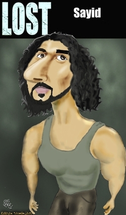Cartoon: lost-sayid (medium) by komikportre tagged lost,sayid,tv