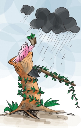 Cartoon: Save Tree (medium) by ashokadepal tagged save,tree
