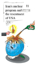 Cartoon: Iran and USA (small) by ashokadepal tagged iran,and,usa