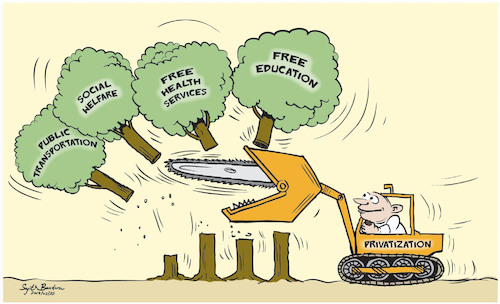 Cartoon: Usage of privatization (medium) by Sajith Bandara tagged privatization