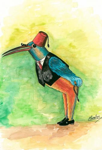 Cartoon: Alcedo atthis (medium) by menekse cam tagged birds