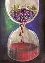 Cartoon: the time ripens (small) by menekse cam tagged time,wine,woman,man,women,men,love,ripen,grapes,hourglass,relationships,human