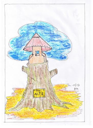 Cartoon: Hellmannshofen DER ALTE (medium) by skätch-up tagged hellmannshofen,frankenhard,crailsheim,schwäbisch,hall,der,alte,baum,fällen,niederreißen,umhauen,landschaftsschutz,naturschutz,denkmalschutz