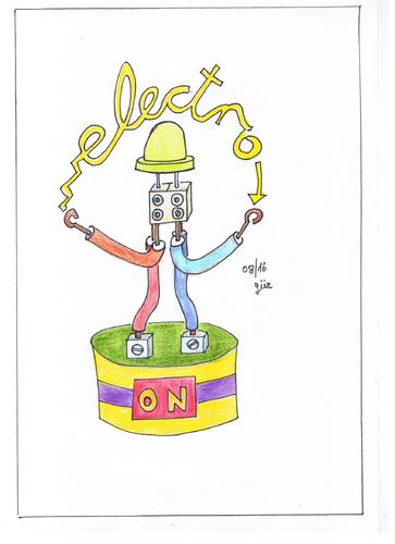 Cartoon: High Technologie Bright Light (medium) by skätch-up tagged led,lcd,light,wire,switch,akku,electric