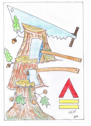 Cartoon: RUSH the trees (medium) by skätch-up tagged rush,trees,oak,maples,equal,hatchet,axe,and,saw