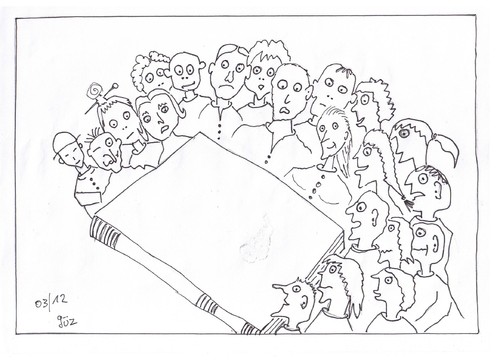 Cartoon: WATCHER- kopfkino (medium) by skätch-up tagged zuschauer,people,interested,watcher,kopfkino