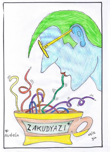 Cartoon: zakudyazi nudeln noodles (medium) by skätch-up tagged zakudyazi,nudel,noodle,al,dente,spaghetti,essen,italienisch,international,lecker,köstlich,bissfest