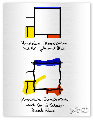 Cartoon: Mondrian (medium) by diebia tagged mondrian,besoffen