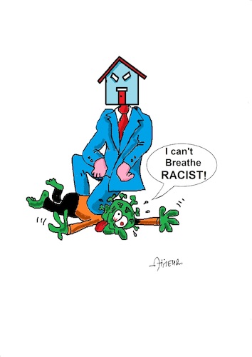 Cartoon: Corona and Racism (medium) by AIMEUR Youcef tagged racism