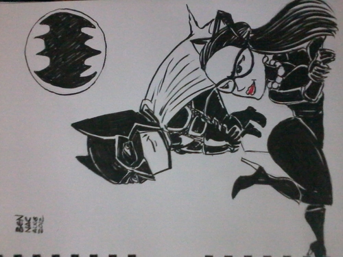 Cartoon: Bat courting a Cat (medium) by bennaccartoons tagged bennac,and,lynn