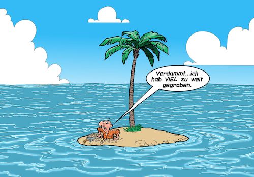 Cartoon: Ausbruch (medium) by Chris Berger tagged insel,flucht,gefängnis,häftling,insasse,einsame,inselwitz,insel,flucht,gefängnis,häftling,insasse,einsame,inselwitz